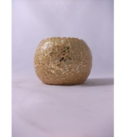 Ball Votive Crackle Mosaic Gold